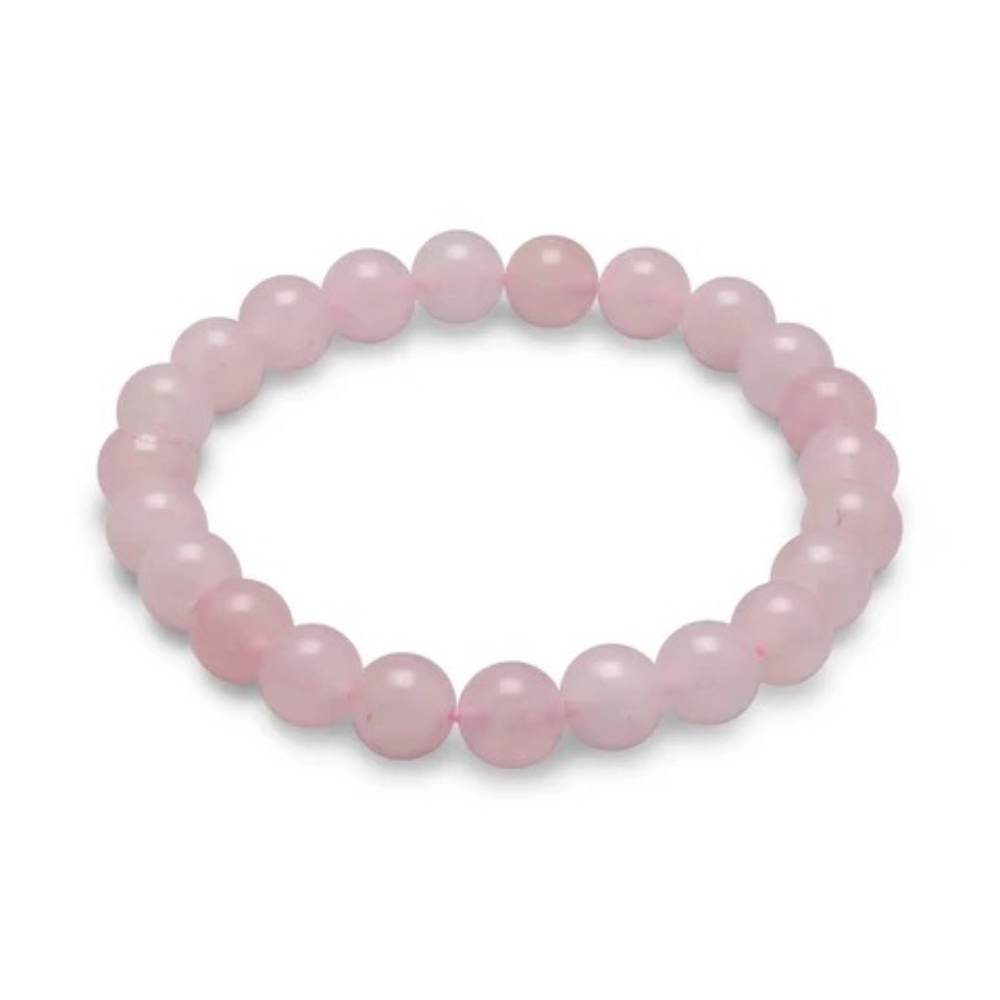 NEW! 8mm Rose Quartz Bead Bracelet